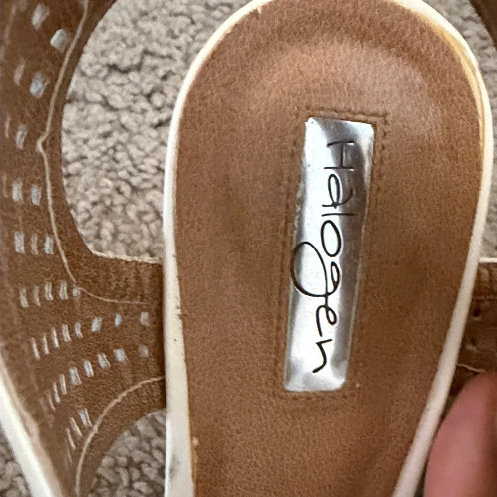 Halogen Black & White Wedge Sandals – Fits 9.5